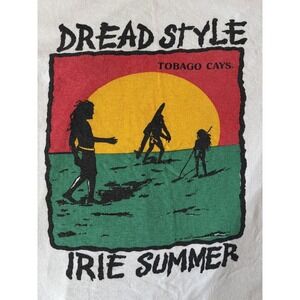 Vintage Dread Style Irie Summer Shirt Mens XL White Reggae 90s Single Stitch